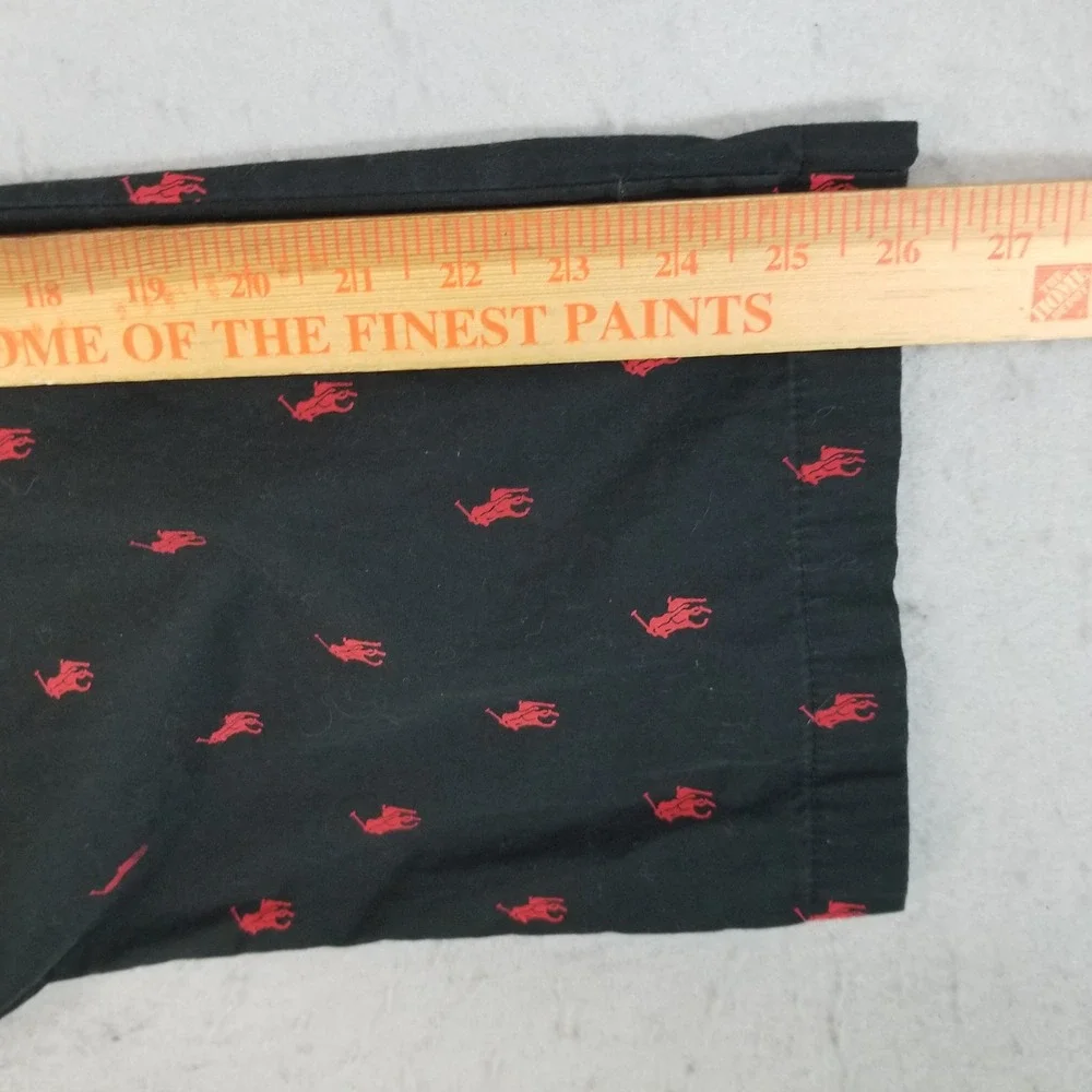Polo Ralph Lauren Lounge Pants Mens Large Black Red Pony All Over Print Cotton